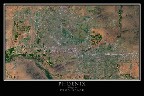 The Greater Phoenix Arizona Satellite Poster Map National Parks Map