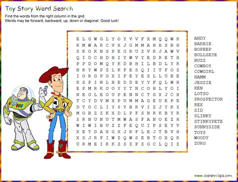 Wordsearchtoystory 945×722 Disney Word Disney Word Search