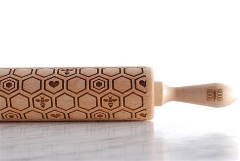 Honeycomb Embossing Rolling Pin For Cookies Laser Engraved Etsy