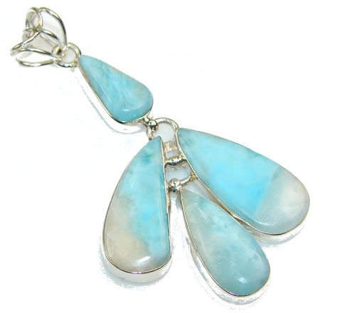 Sku Blue Blue Larimar Sterling Silver Pendant Dazzlebridge