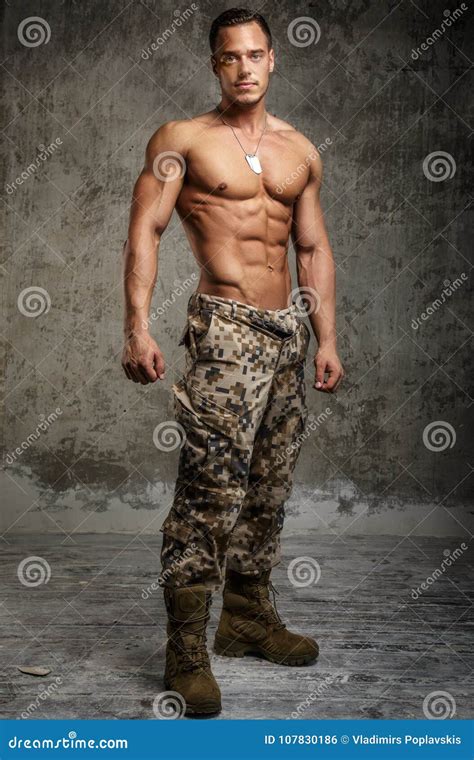 Handsome Male With Naked Torso Stock Photo Image Of Muscular Health