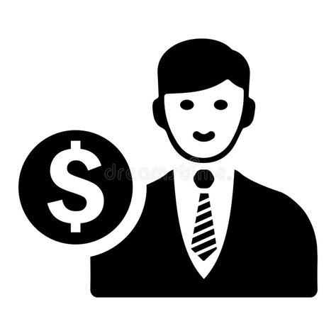Businessman Investor Icon Black Color Stock Vector Illustration Of