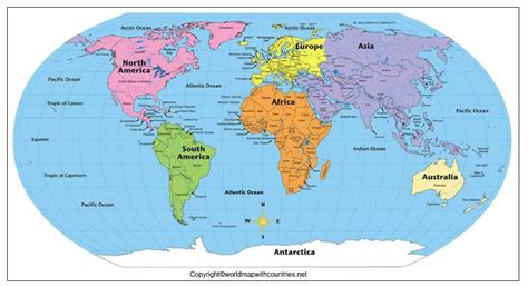 Printable World Map With Continents And Oceans Calendar Printable Porn Sex Picture