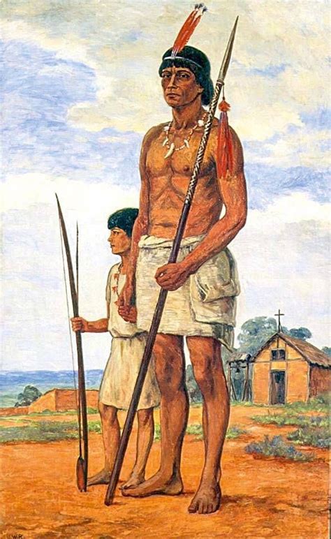 Tibiriçá e o neto Arte indígena brasileira Indios brasileiros Cacique