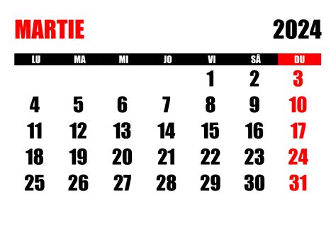 Calendar Martie 2024 Calendarulsu