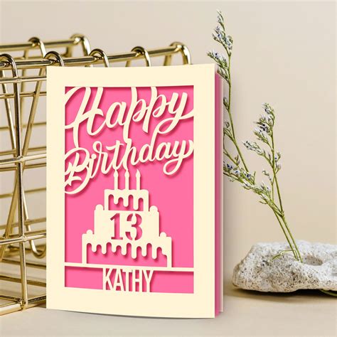 Personalised Birthday Card Paper Cut Happy Birthday Card Etsy