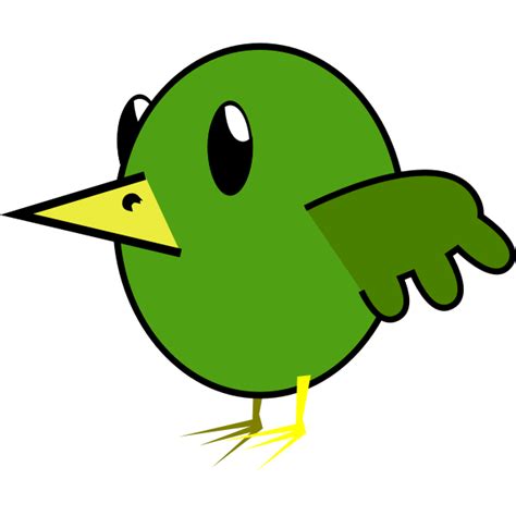 Cartoon Vector Graphics Of Green Bird Free Svg