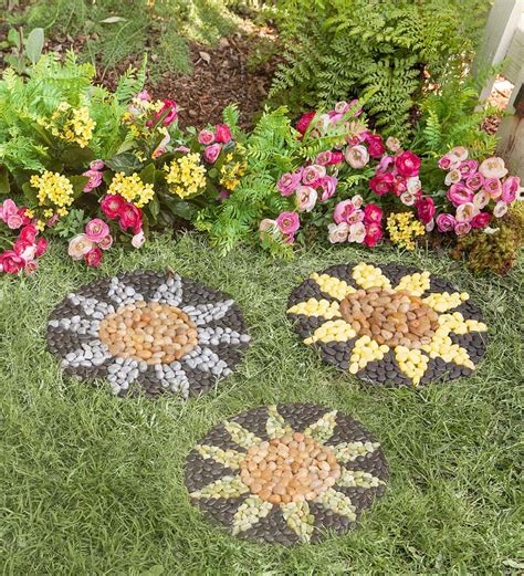 Sunflower Stepping Stones Set Of 3 Pathways And Stepping Stones