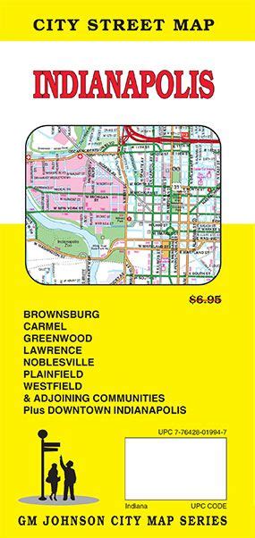 Indianapolis Large Sheet Indiana Street Map Gm Johnson Maps