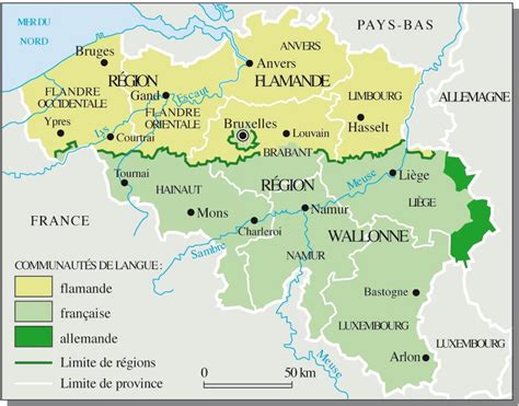Belgium Language Map French Speaking Belgium Map