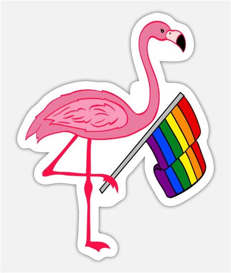 Cute Flamingo Rainbow Flag Gay Pride Tshirt Sticker Spreadshirt
