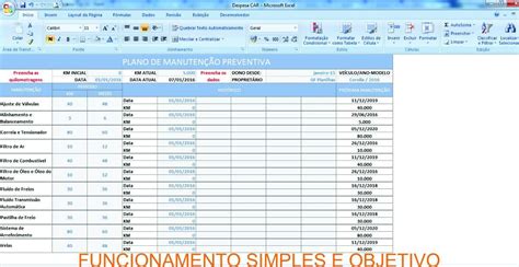 Planilha De Manutenção Preventiva Em Excel 4 0 Plan