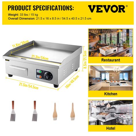 VEVOR VEVOR Electric Flat Top Grill 3000W Electric Countertop Griddle
