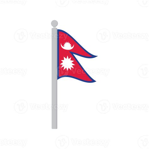 Flag Of Nepal On Flagpole Isolated 34760709 Png