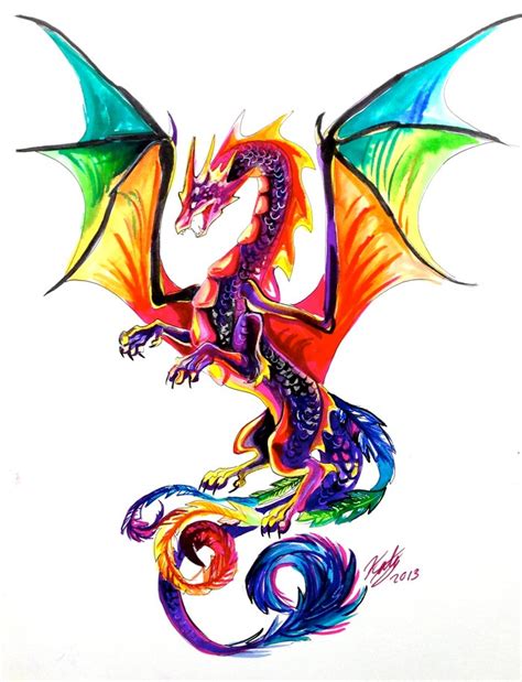 Rainbow Dragon Art Print By Katy Lipscomb Society6