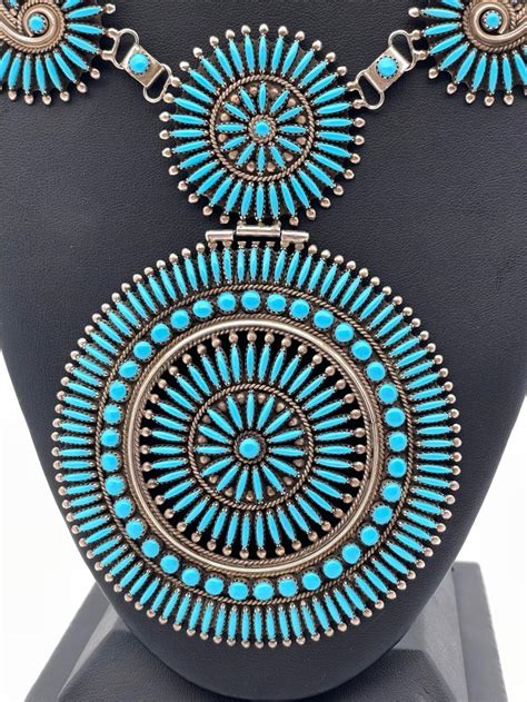 Lot Francis M Begay Navajo Sterling Needlepoint Turquoise Necklace