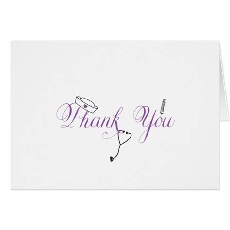 Nurse Thank You Note Purple Hand Calligraphy Rn Card Zazzle