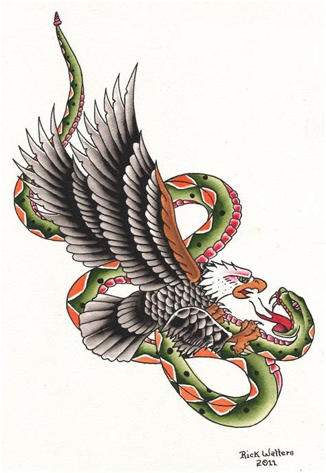 Eagle And Snake Tattoo Realism