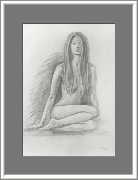 Original Nudeart Sketch Original Pencil Sketch Of Nude Woman Female