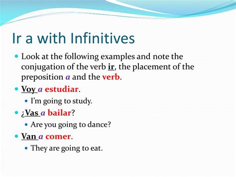 Ppt Ir A With Infinitives Powerpoint Presentation Free Download Id