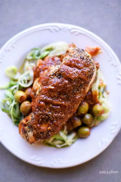 Mediterranean chicken salad is a recipe for a large salad with marinated grilled chicken, tomatoes for the salad: Skillet Mediterranean Chicken Recipe - Add a Pinch