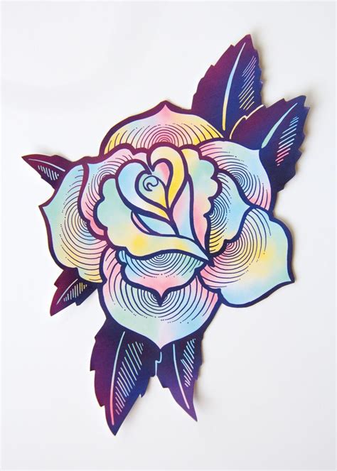 1.3m followers 31k followers 33k followers 10k followers. Large Psychedelic Tattoo Rose Sticker #tattoos # ...
