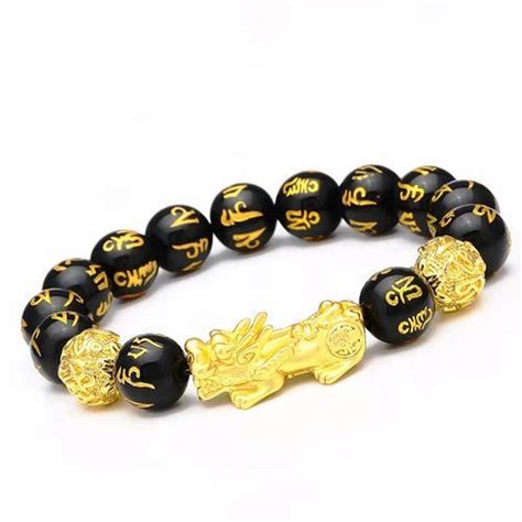 Shop Fashion Feng Shui Black Obsidian Wealth Bracelet Blackgold