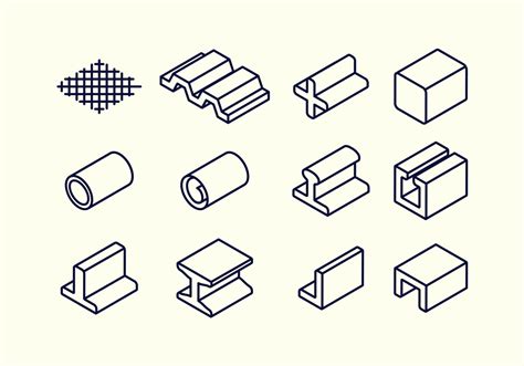 Download Steel Beam and Rebar Material Vector Icon 121154 Vector Art at Vecteezy