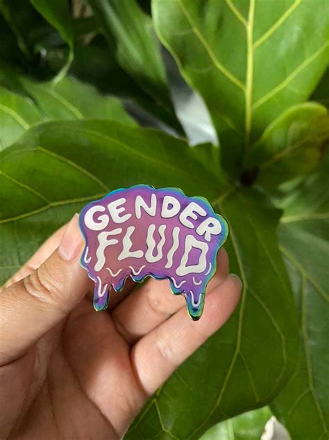 gender fluid rainbow pride enamel pin etsy