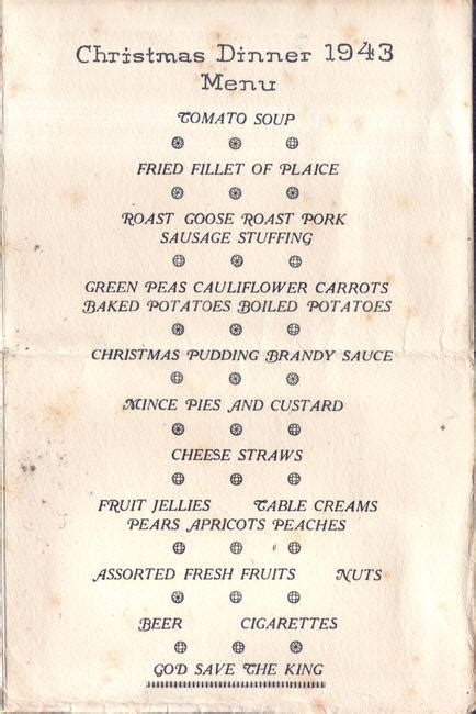 From traditional tourtiére, to herbed turkeys, cranberry stuffing and more, here are menus to inspire this year's holiday meals Christmas Menu for No.215 Squadron, 1943: The Menu