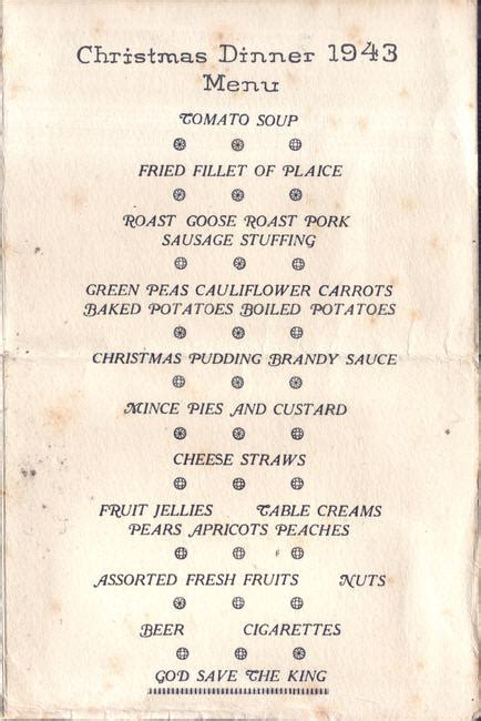 I will also be letting you know what's on our menu. Christmas Menu for No.215 Squadron, 1943: The Menu