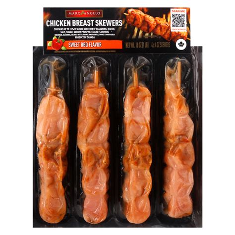 save on marc angelo skewers chicken breasts sweet bbq 4 ct order online delivery food lion