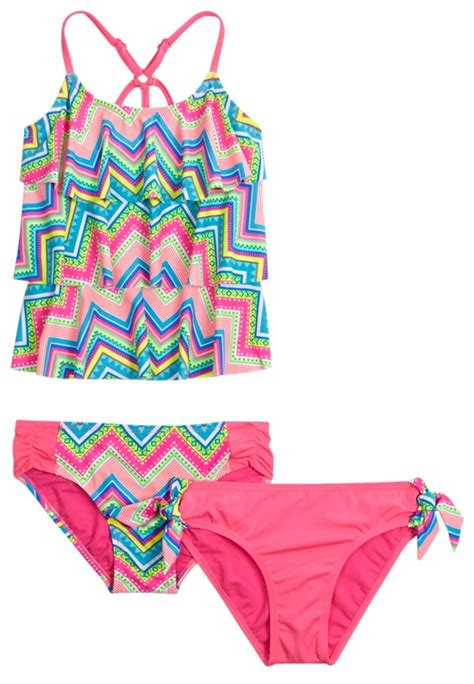 3 Piece Chevron Tankini Swimsuit Justice Beachwear Girls Sports