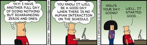 Day Of Arranging Zeroes And Ones Dilbert Comic Strip On 2015 02 16