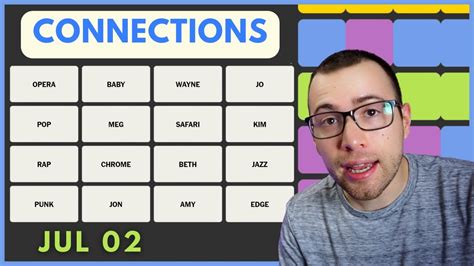 First Time Playing Connections New York Times Word Game July 2
