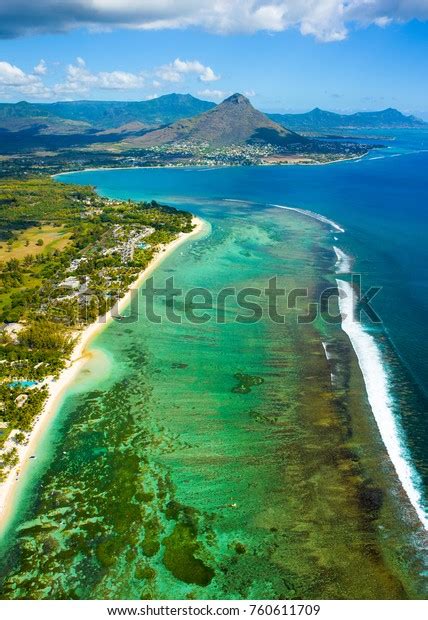 Aerial View Mauritius Island Panorama Beautiful Stock Photo 760611709