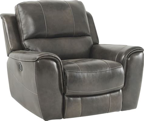 Lanzo Gray Leather Recliner Rooms To Go