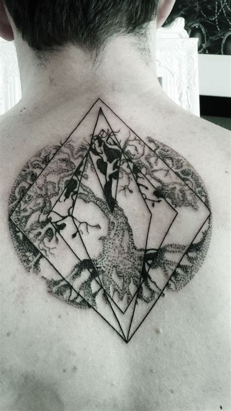 Tree Of Life Tattoo Sacred Geometry Halftone Tattoo Dotwork