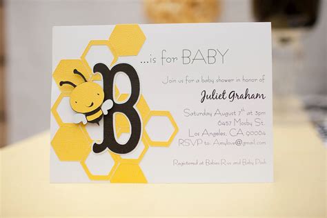 Baby Shower Invitations Honey Bee Theme And B Is For Baby Set Of 10