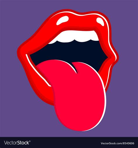 Mouth Sticking Out Tongue And Shouting Royalty Free Vector