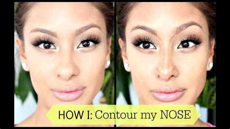 Simply apply a darker shade of foundation to the tip of your nose and underneath your nose, between the nostrils. How I: Contour my NOSE - YouTube
