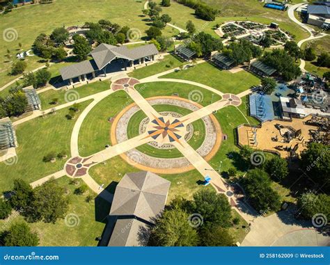 Aerial View Of Trees And Buildings Of The Frisco Commons Park Editorial
