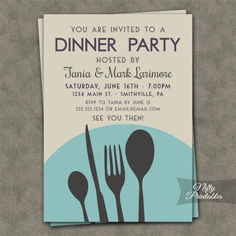 Get ready to rock the night away with simply to impress dinner party invitations! Dinner Party Plate Invitations - Nifty Printables