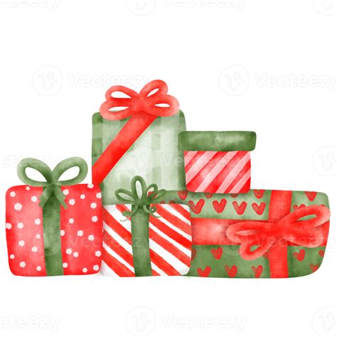 Watercolor Christmas Gifts Png