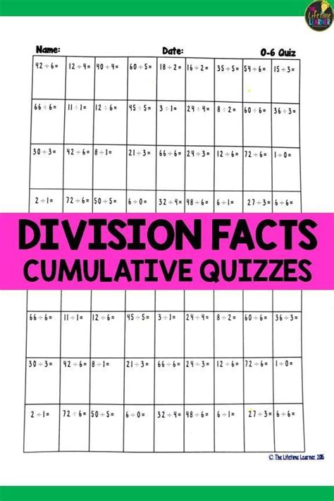 The idea is that there is. Division Quizzes | Division Fact Fluency | Math quizzes ...