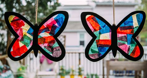 Tissue Paper Stained Glass Butterflies Live Love Simple