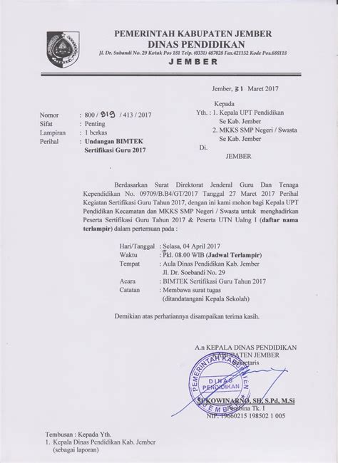 Maka tidak heran jika pihak sekolah terkadang harus sampai mengeluarkan peringatan ataupun surat pemanggilan kepada orang tua siswa yang. Kop Surat Dinas Pendidikan Kabupaten Jember - Contoh Kop Surat