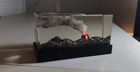 Resin Volcano Diorama Sculpture Of An Erupting Volcano Lava Etsy