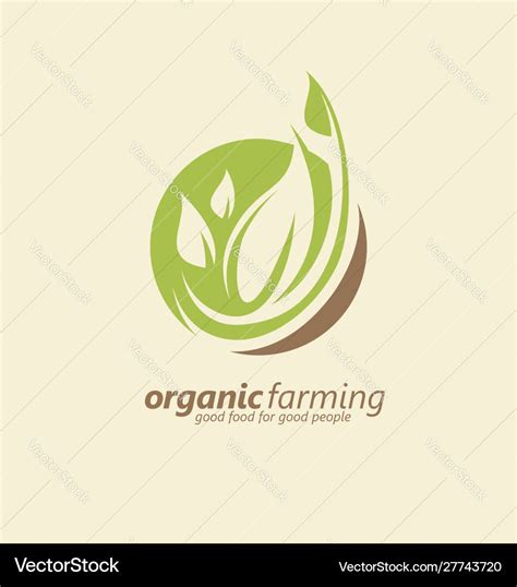 Organic Farm Logo Design Idea Royalty Free Vector Image