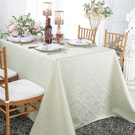 Wedding Linens Inc 72 X 120 Rectangular Jacquard Damask Polyester